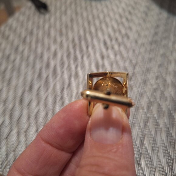 Vtg Swank engravable round cufflinks and tie clip set gold tone - Picture 3 of 3